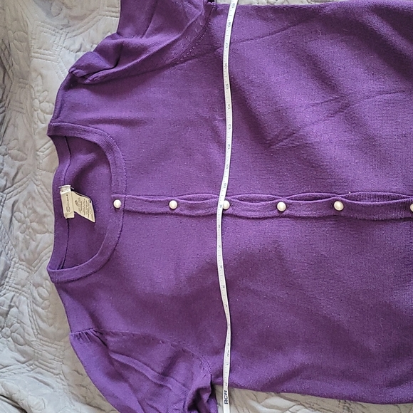 Pure new wool short sleeve cardigan with pearl look buttons size XL - Picture 6 of 6